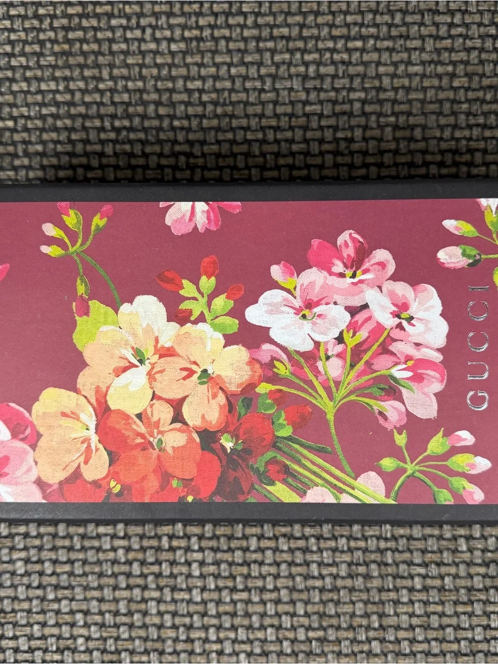 Gucci Floral Logo Slide Sandals - Pink/Green on Beige - Picture 3 of 6